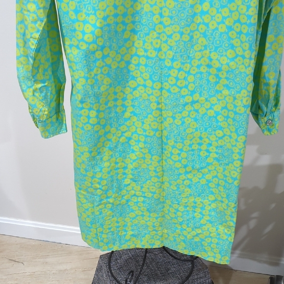 Vintage Floral Green Shirt Dress - Picture 8 of 11